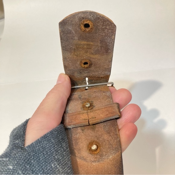 Vintage Leather Belt & Wooden Buckle 40” - Picture 3 of 12